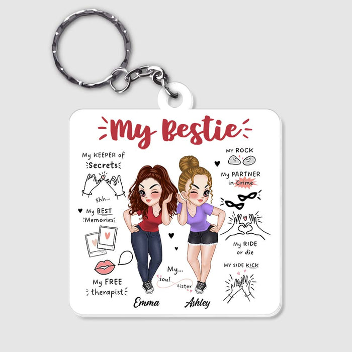 Personalized Gift For Friends  My Memories My Soul Sister Shirt Acrylic Keychain 34928 1