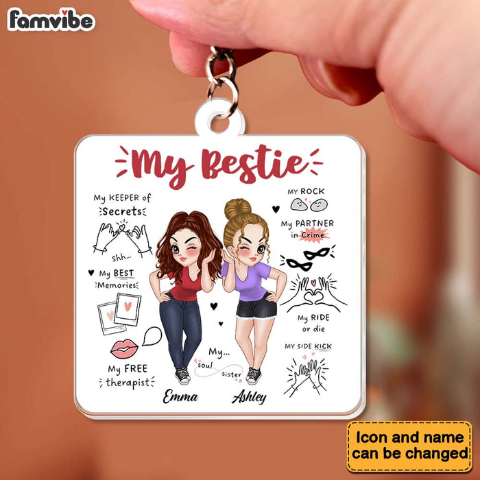 Personalized Gift For Friends  My Memories My Soul Sister Shirt Acrylic Keychain 34928 1