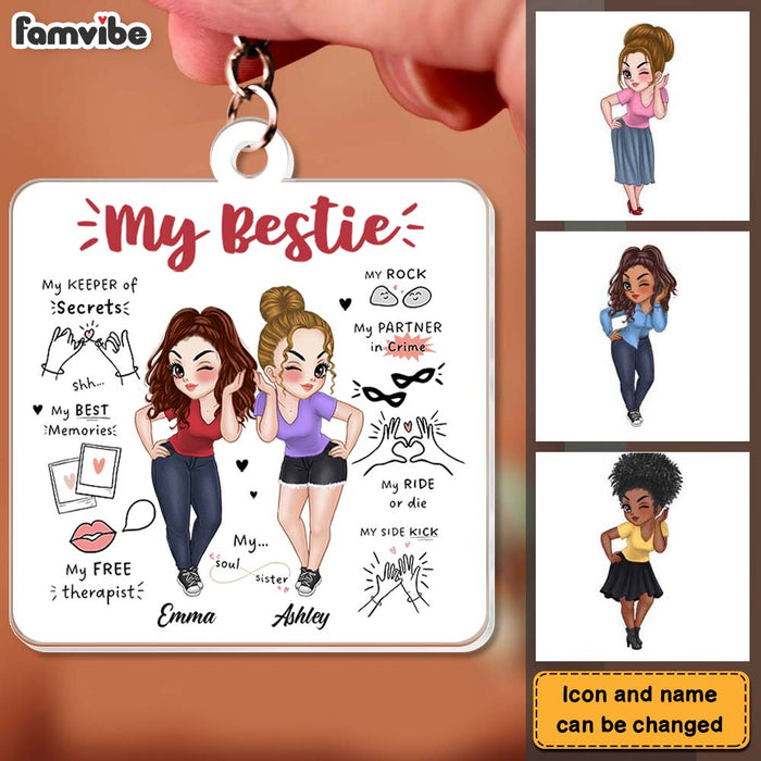 Personalized Gift For Friends  My Memories My Soul Sister Shirt Acrylic Keychain 34928 1