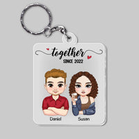 Personalized Gift For Couple Together Since Acrylic Keychain 34937 thumb 1