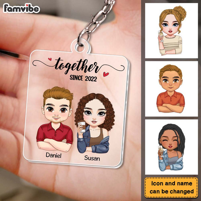 Personalized Gift For Couple Together Since Acrylic Keychain 34937 1