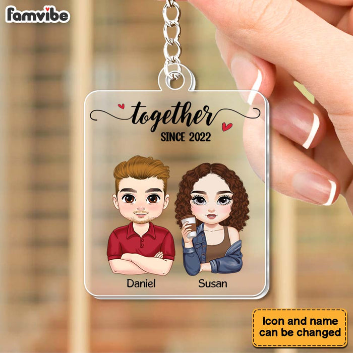 Personalized Gift For Couple Together Since Acrylic Keychain 34937 1