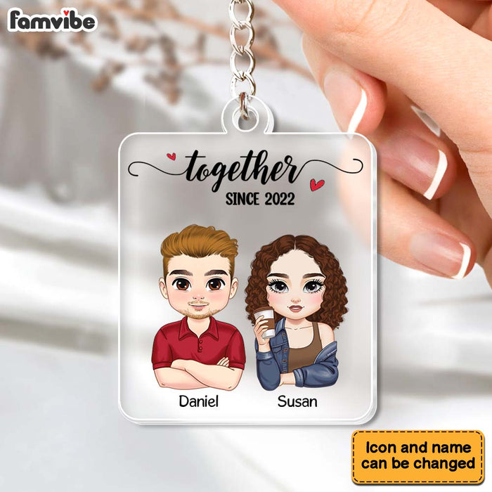 Personalized Gift For Couple Together Since Acrylic Keychain 34937 1