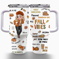 Personalized Gift For Woman Retro Fall Vibes 40oz Tumbler With Straw 34957 thumb 1