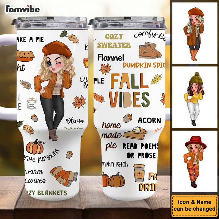 Personalized Gift For Woman Retro Fall Vibes 40oz Tumbler With Straw 34957 1