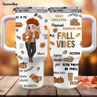 Personalized Gift For Woman Retro Fall Vibes 40oz Tumbler With Straw 34957 thumb 1
