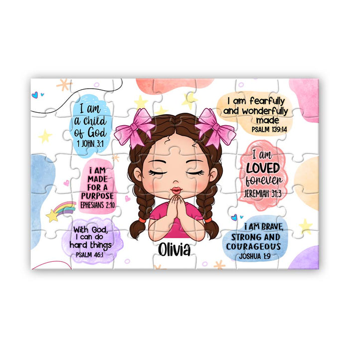 Personalized Gift For Kid Girl Christian Affirmations Puzzle 34966 1