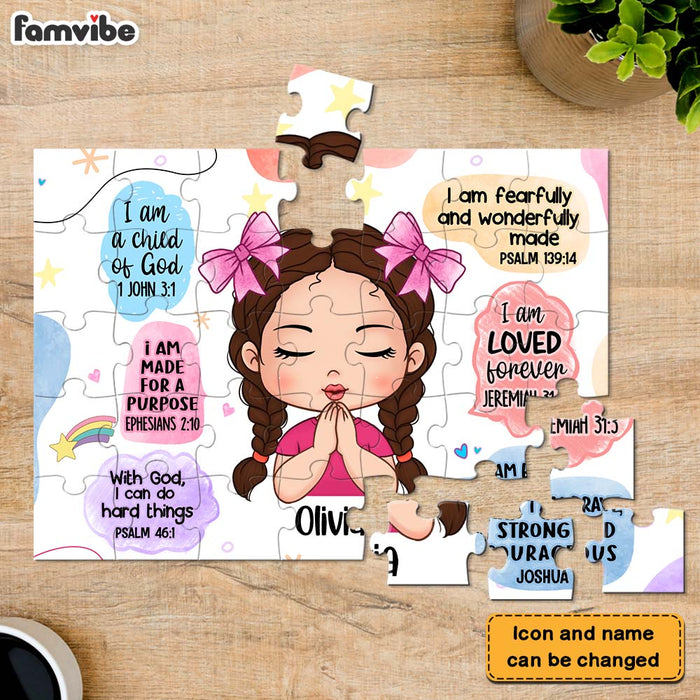 Personalized Gift For Kid Girl Christian Affirmations Puzzle 34966 1