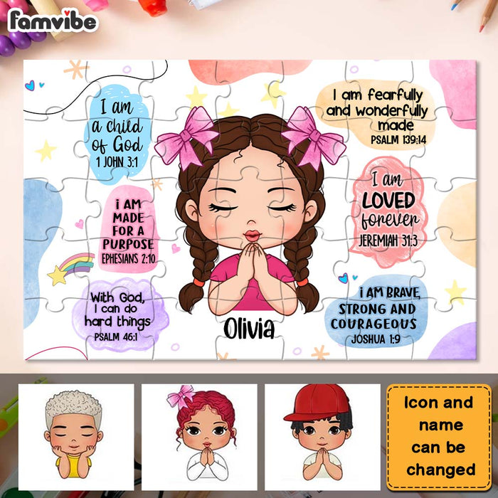 Personalized Gift For Kid Girl Christian Affirmations Puzzle 34966 1