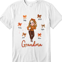 Personalized Gift For Grandma Retro Fall Pumpkin Bow Shirt - Hoodie - Sweatshirt 34969 thumb 1