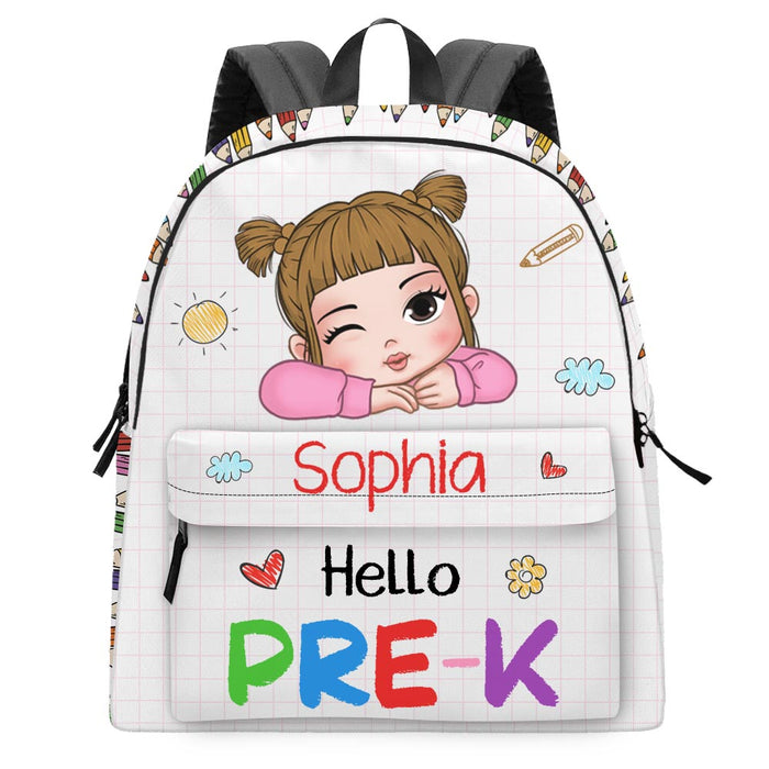 Personalized Gift For Kids Back To School Hello Pre-K, Gift for Kindergarten, Pre-school, Primary BackPack, School Bag 34985 1