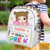 Personalized Gift For Kids Back To School Hello Pre-K, Gift for Kindergarten, Pre-school, Primary BackPack, School Bag 34985 thumb 1