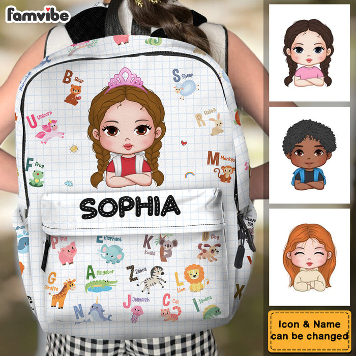 Personalized Gift For Kid Girl Cute Animal Alphabet School Bag 35034 1