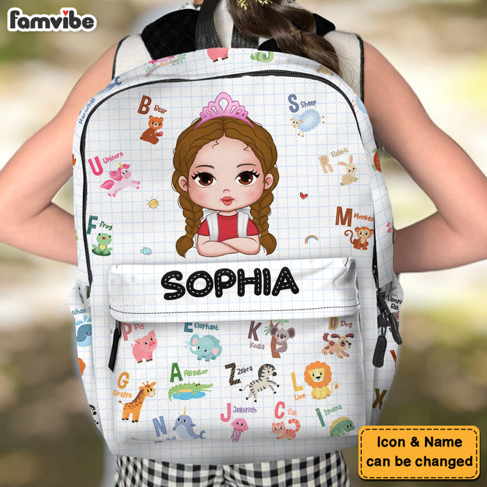 Personalized Gift For Kid Girl Cute Animal Alphabet School Bag 35034 1