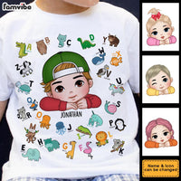 Personalized Gift For Kid Boys Cute Animal Alphabet Kid T Shirt - Kid Hoodie - Kid Sweatshirt 35048 thumb 1