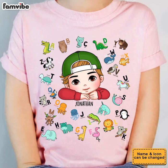 Personalized Gift For Kid Boys Cute Animal Alphabet Kid T Shirt - Kid Hoodie - Kid Sweatshirt 35048 1