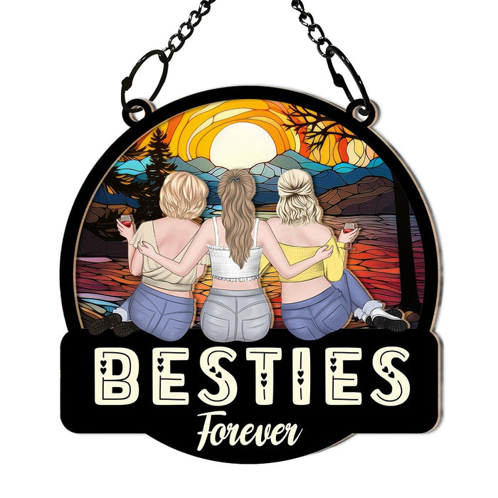 Personalized Gift For Friend Forever Acrylic Mix Wood Suncatcher Ornament 35060 1