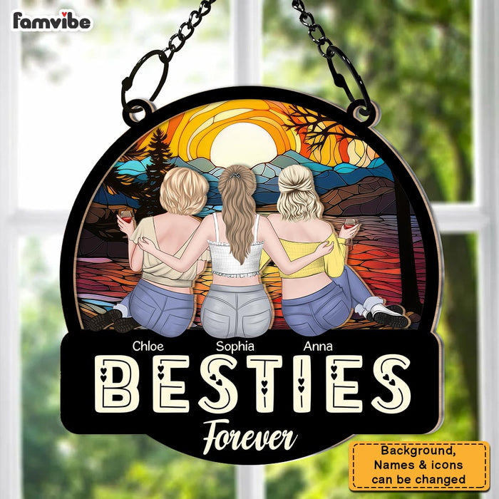 Personalized Gift For Friend Forever Acrylic Mix Wood Suncatcher Ornament 35060 1