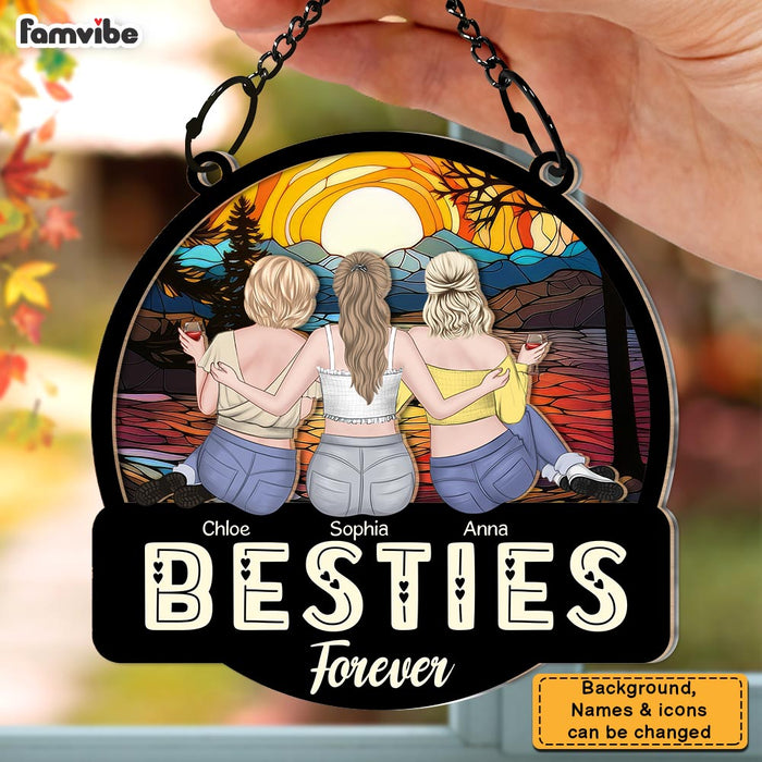 Personalized Gift For Friend Forever Acrylic Mix Wood Suncatcher Ornament 35060 1