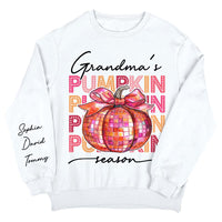 Personalized Pumpkin Grandma Mom Kid Names Unisex Sleeve Printed Standard Sweatshirt 35071 thumb 1