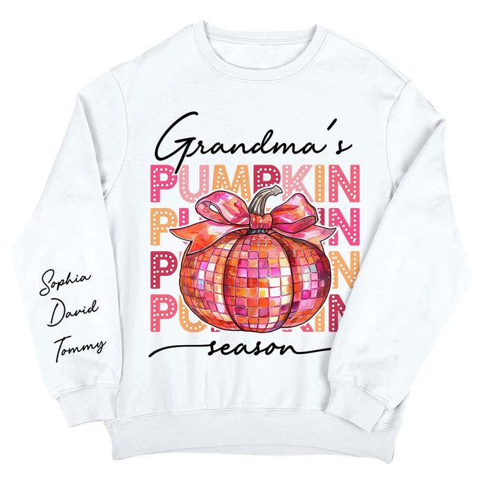 Personalized Pumpkin Grandma Mom Kid Names Unisex Sleeve Printed Standard Sweatshirt 35071 1