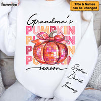 Personalized Pumpkin Grandma Mom Kid Names Unisex Sleeve Printed Standard Sweatshirt 35071 thumb 1