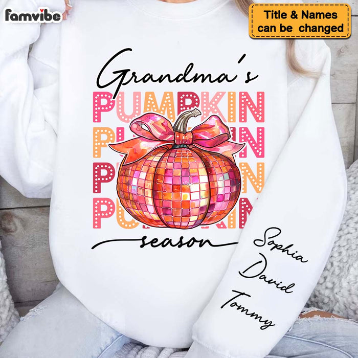 Personalized Pumpkin Grandma Mom Kid Names Unisex Sleeve Printed Standard Sweatshirt 35071 1