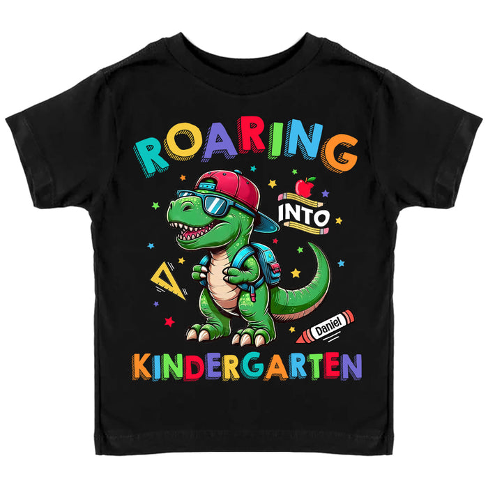 Personalized Back To School Gift For Grandson Roaring Dinosaur Kid Kid T Shirt - Kid Hoodie - Kid Sweatshirt 35080 1