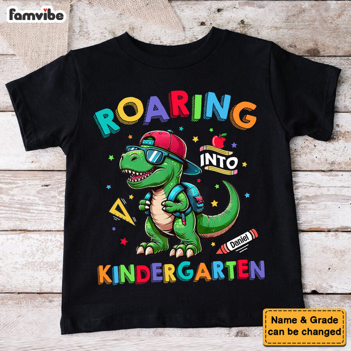 Personalized Back To School Gift For Grandson Roaring Dinosaur Kid Kid T Shirt - Kid Hoodie - Kid Sweatshirt 35080 1