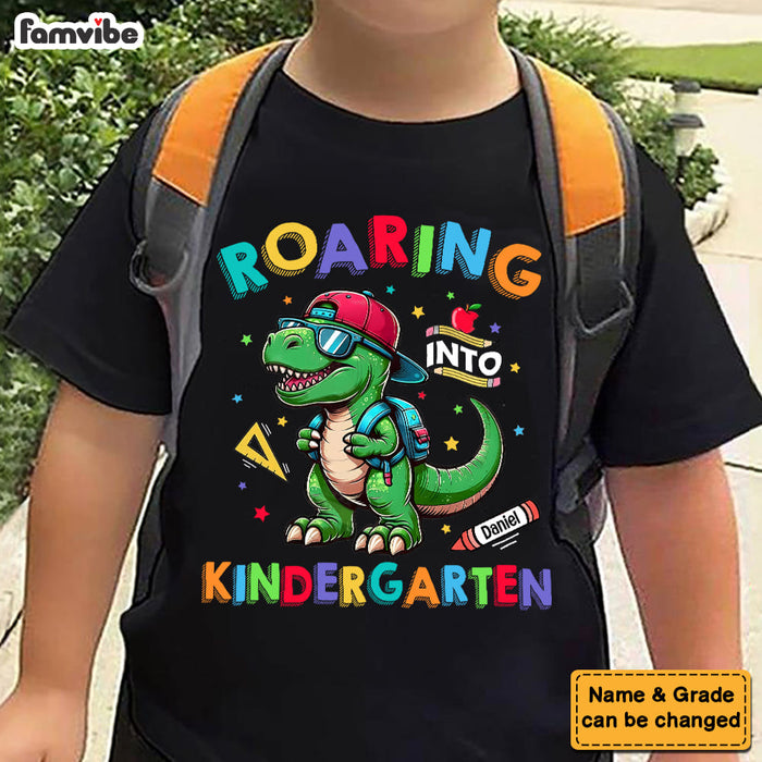 Personalized Back To School Gift For Grandson Roaring Dinosaur Kid Kid T Shirt - Kid Hoodie - Kid Sweatshirt 35080 1