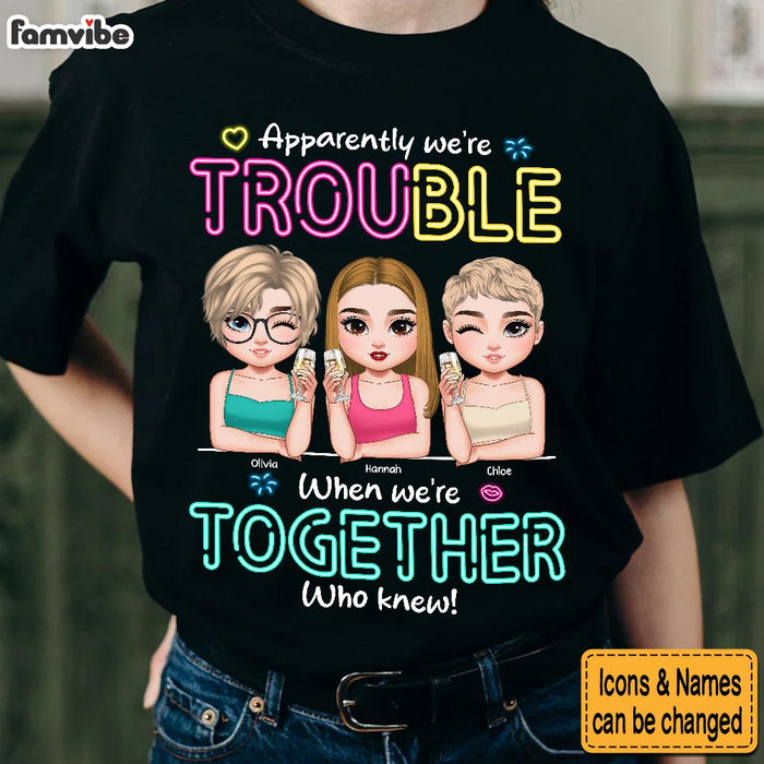 Personalized Gift For Besties Trouble Together Shirt - Hoodie - Sweatshirt 35105 1