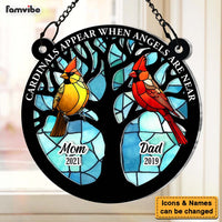 Personalized Memorial Gift For Loved One Tree Of Life Cardinal Acrylic Suncatcher Ornament 35115 thumb 1