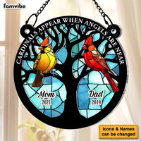 Personalized Memorial Gift For Loved One Tree Of Life Cardinal Acrylic Suncatcher Ornament 35115 thumb 1