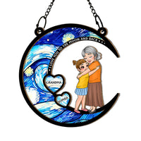 Personalized Gift For Granddaughter Love You To The Moon And Back Acrylic Mix Wood Suncatcher Ornament 35119 thumb 1