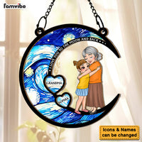 Personalized Gift For Granddaughter Love You To The Moon And Back Acrylic Mix Wood Suncatcher Ornament 35119 thumb 1