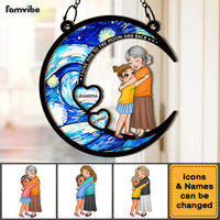 Personalized Gift For Granddaughter Love You To The Moon And Back Acrylic Mix Wood Suncatcher Ornament 35119 thumb 1