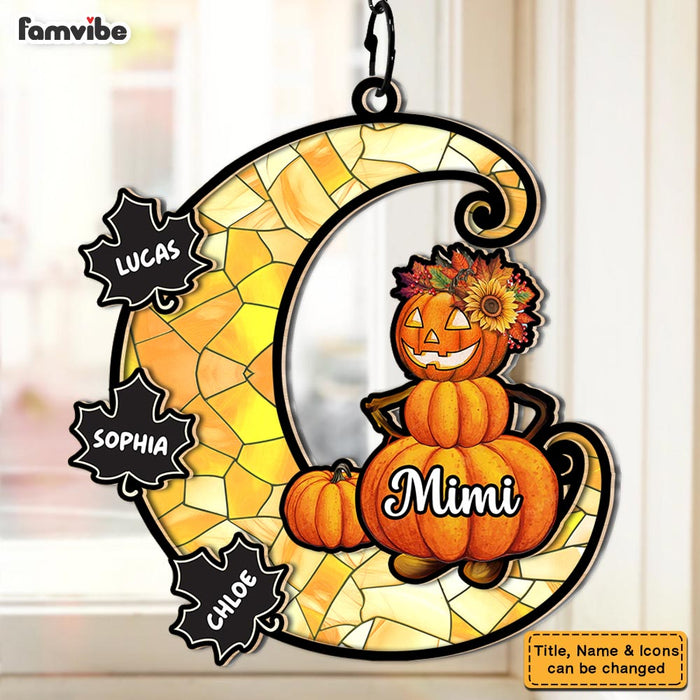 Personalized Gift For Grandma Fall Acrylic Mix Wood Suncatcher Ornament 35120 1