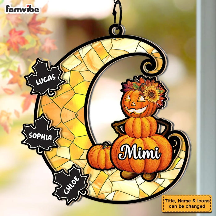 Personalized Gift For Grandma Fall Acrylic Mix Wood Suncatcher Ornament 35120 1