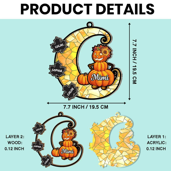 Personalized Gift For Grandma Fall Acrylic Mix Wood Suncatcher Ornament 35120 1