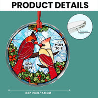 Personalized Memorial Gift For Loss Of Loved Ones Cardinal Stained Glass Circle Glass Ornament 35129 thumb 1