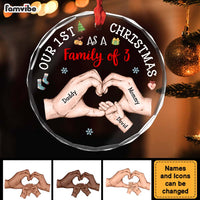 Personalized Baby's First Christmas As A Family Circle Glass Ornament 35133 thumb 1