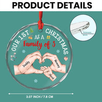 Personalized Baby's First Christmas As A Family Circle Glass Ornament 35133 thumb 1