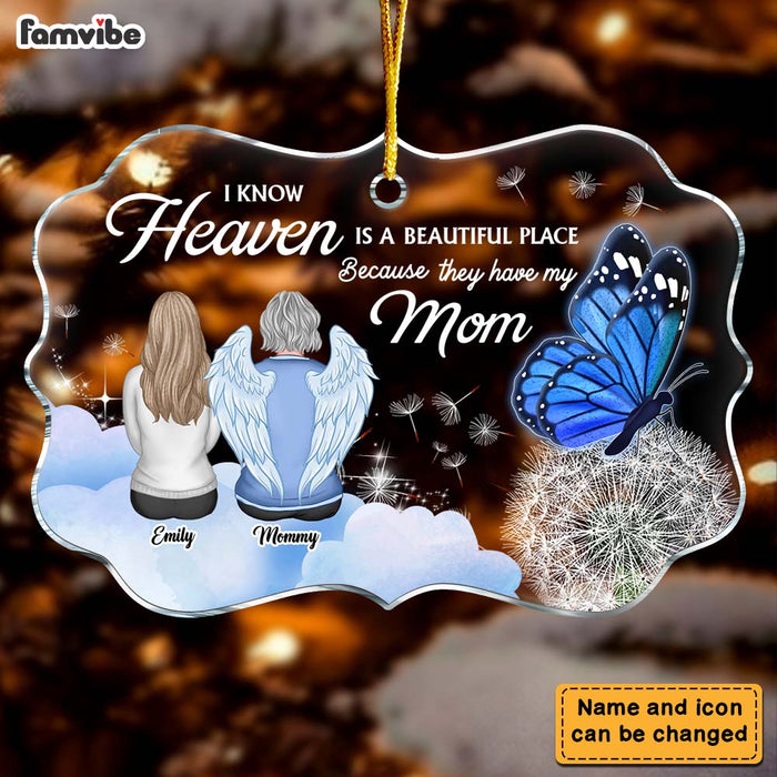 Personalized Gift For Loss Of Mom Heaven Is A Beautiful Place Memorial Benelux Ornament 35147 1