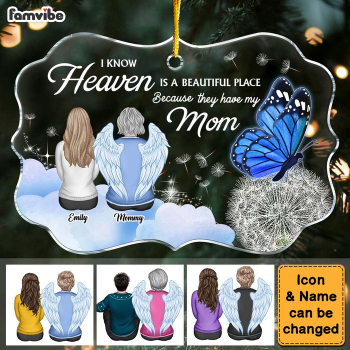Personalized Gift For Loss Of Mom Heaven Is A Beautiful Place Memorial Benelux Ornament 35147 1