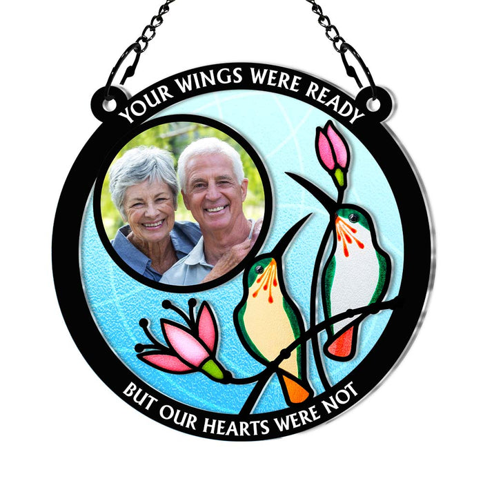 Personalized Gift For Loss Of Mom Dad Memorial Hummingbird Stained Glass Acrylic Suncatcher Ornament 35150 1