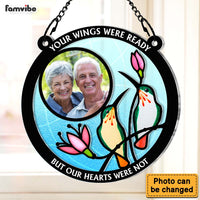 Personalized Gift For Loss Of Mom Dad Memorial Hummingbird Stained Glass Acrylic Suncatcher Ornament 35150 thumb 1