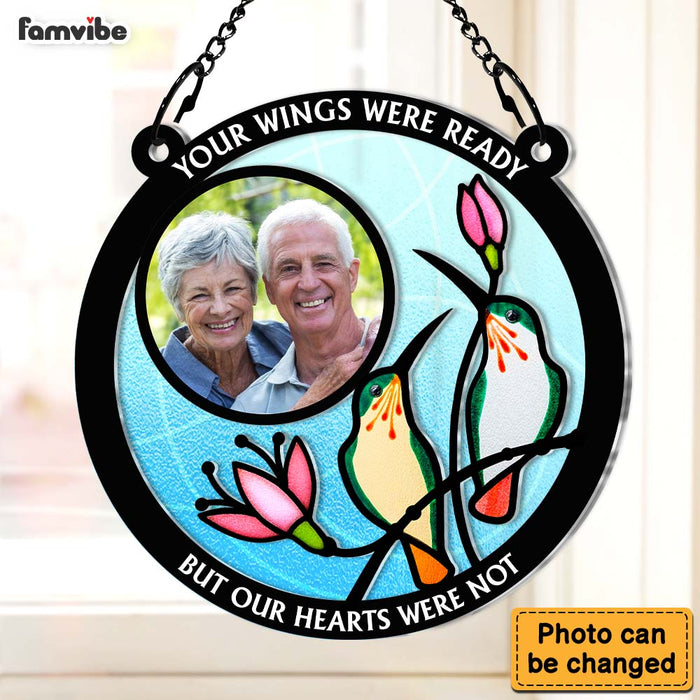 Personalized Gift For Loss Of Mom Dad Memorial Hummingbird Stained Glass Acrylic Suncatcher Ornament 35150 1