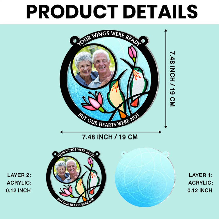 Personalized Gift For Loss Of Mom Dad Memorial Hummingbird Stained Glass Acrylic Suncatcher Ornament 35150 1