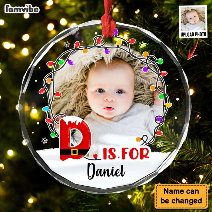Personalized Gift  For Kid Christmas Circle Glass Ornament 35168 1