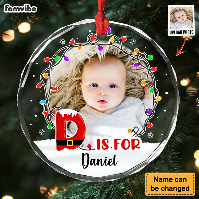 Personalized Gift  For Kid Christmas Circle Glass Ornament 35168 1